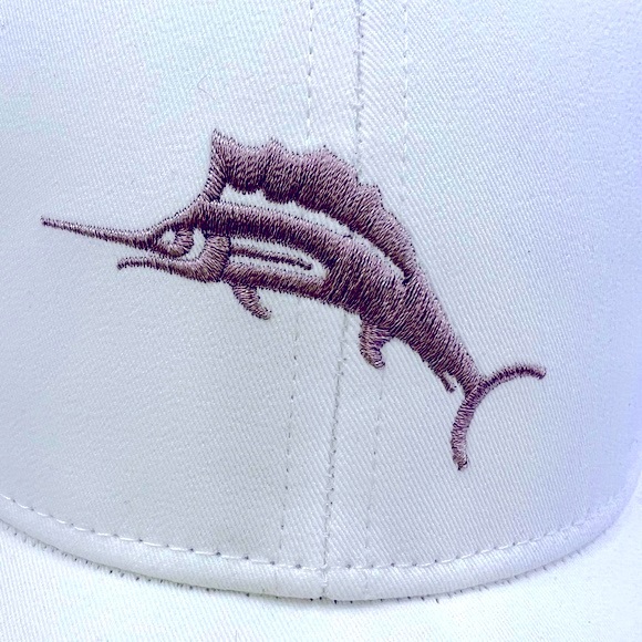 TOMMY BAHAMA CAP HAT, FRONT IS WHITE BACK IS GREY MESH & LOGO ADJ. STRAP, UNISEX - Picture 5 of 15